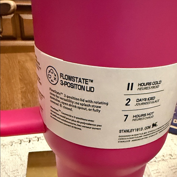 Stanley Pink Insulated Quencher Tumbler with Handle 40. oz - Picture 4 of 11